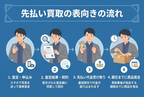 先払い買取の表向きの流れとは