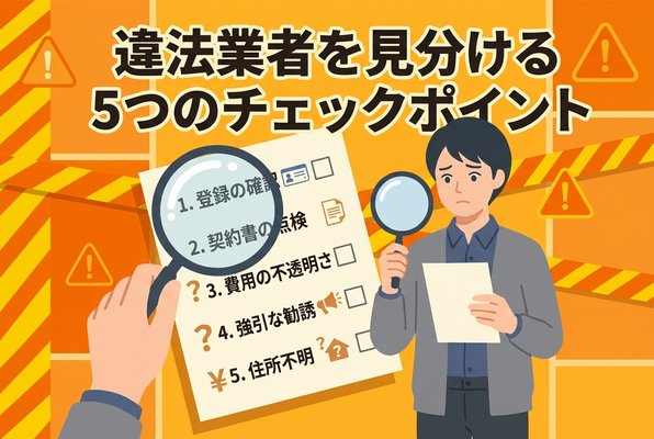 違法業者を見分ける5つのチェックポイント