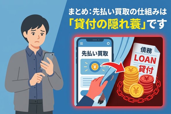 まとめ：先払い買取の仕組みは「貸付の隠れ蓑」です