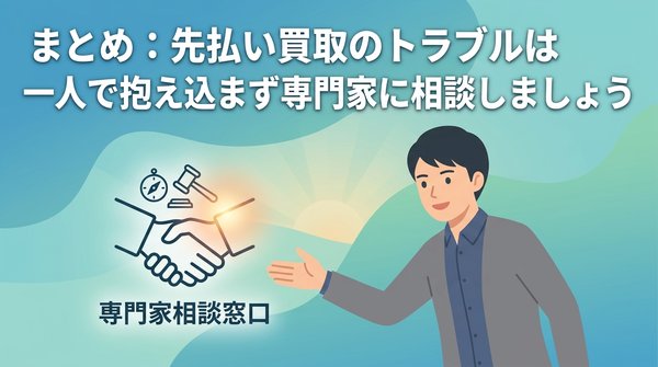 まとめ：先払い買取でトラブルに遭ったら一人で抱え込まず今すぐ専門家へ
