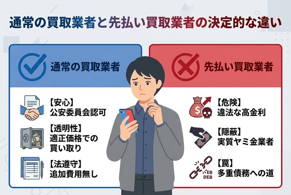 通常の買取業者と先払い買取業者の決定的な違い