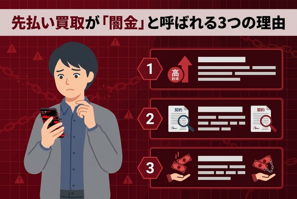 先払い買取が「闇金」と呼ばれる3つの理由